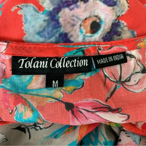 Tolani Collection Narissa Colorful Floral Caftan Tunic Top Womens M Art Modal - Picture 4 of 16